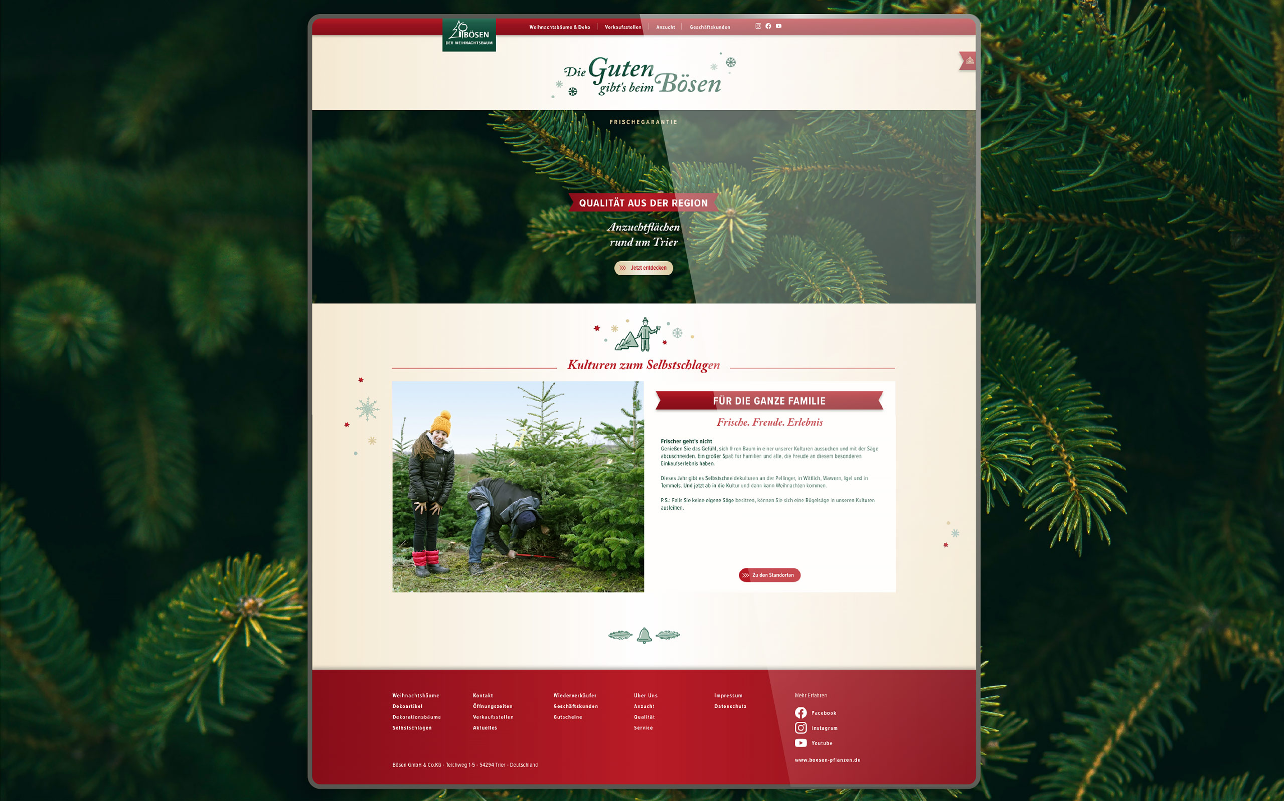 Webdesign Bösen Weihnachtsbäume